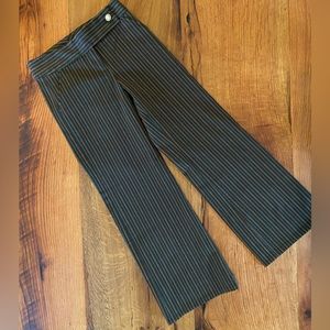 Sequin Hearts Brown Stretch Pants, Metallic Gold & Blue Pin Stripes, Sz 8 Girls